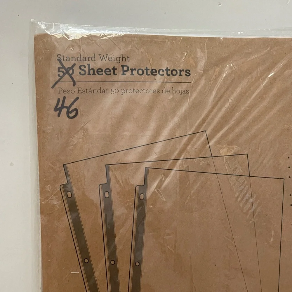 46 Pack Standard Weight Sheet Protectors
